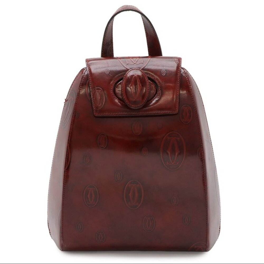 Cartier Happy Birthday Backpack Leather Gold Bordeaux